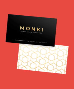 Foil peachy soft touch business cards