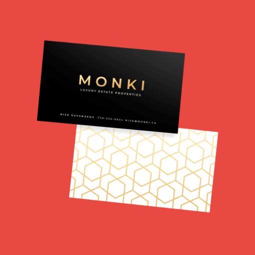Foil peachy soft touch business cards