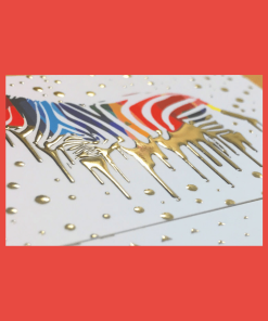 Raised foil peachy soft touch business card