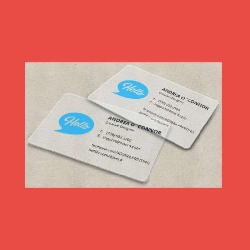 Thick clear synthetic durable business card